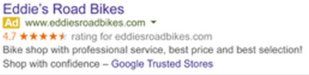 Google Trusted Store Ad text