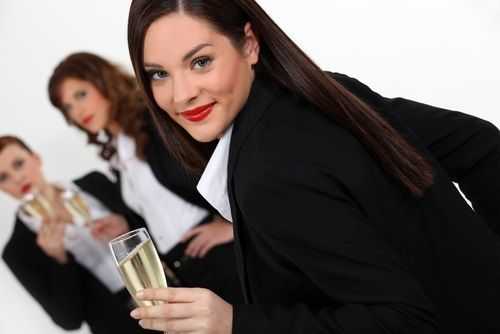Office Lady With Champagne