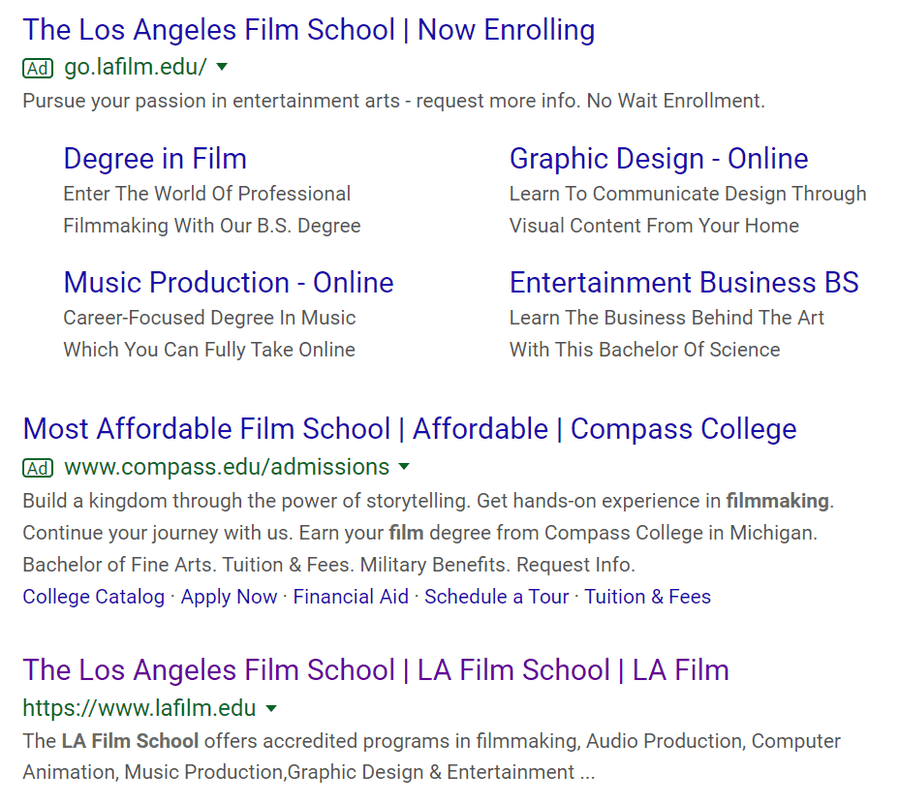 The Los Angeles Film School paid ad