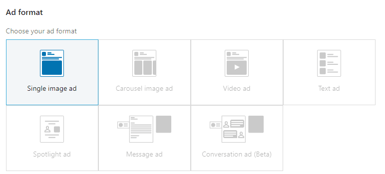 ad formats on linkedin