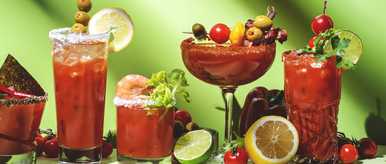 Bloody% Mary% C%  Joseph% C%  Caesar%  And%  Other%  Red%  Cocktails%  Set%  With%  Tomato%  Juice% C%  Vodka% C%  Hot%  Sauce%  And%  Cele