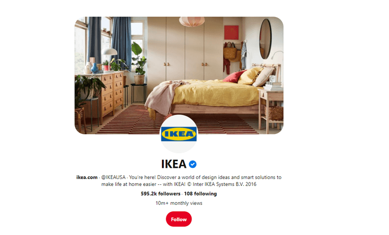Ikea Pinterest Profile