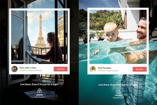 Airbnb ad, women in paris, baby in pool