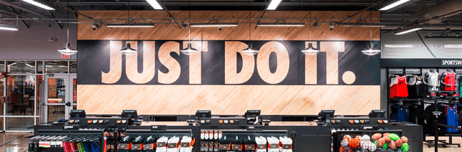 Nike store with big just do it sign