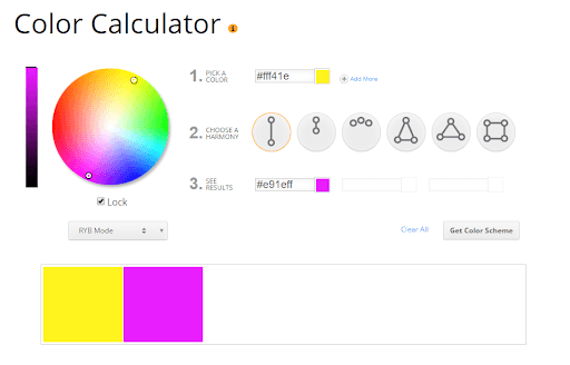 Color calculator screenshot