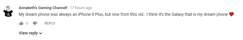 YouTube comment