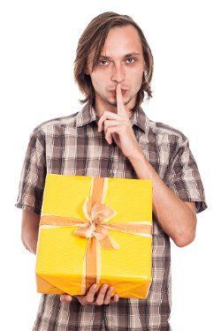 Man holding present