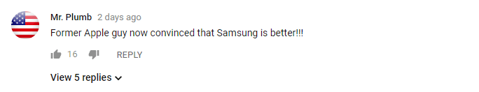 YouTube comment