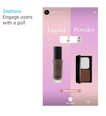 Sephora Instagram ad, powder vs. liquid foundation