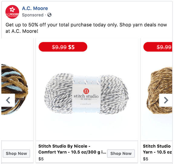 AC Moore Facebook Ad