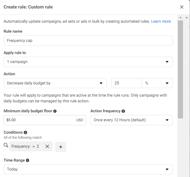 How to Set up a Frequency Cap Automated Rule for Facebook Ads