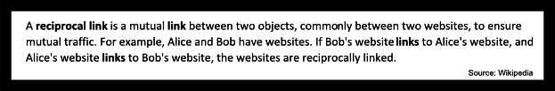 Reciprocal Link Definition, SEO