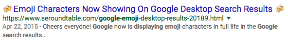 Emoji on the SERP 2015