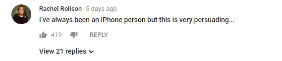 YouTube comment