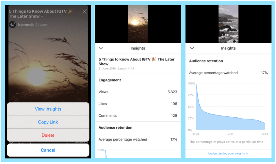 Screenshot of IGTV Insights Data