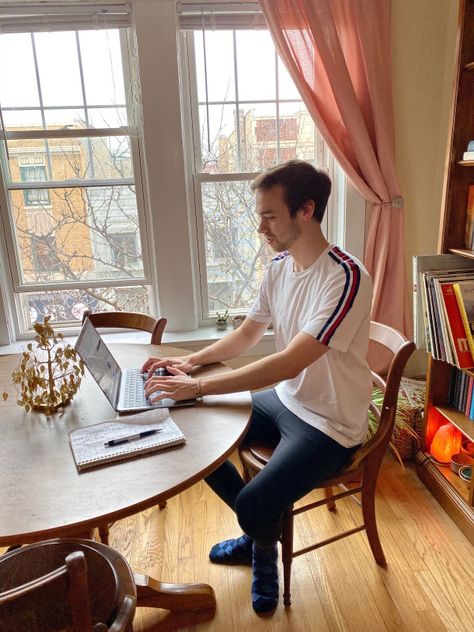 Drew Gorenz at a desk